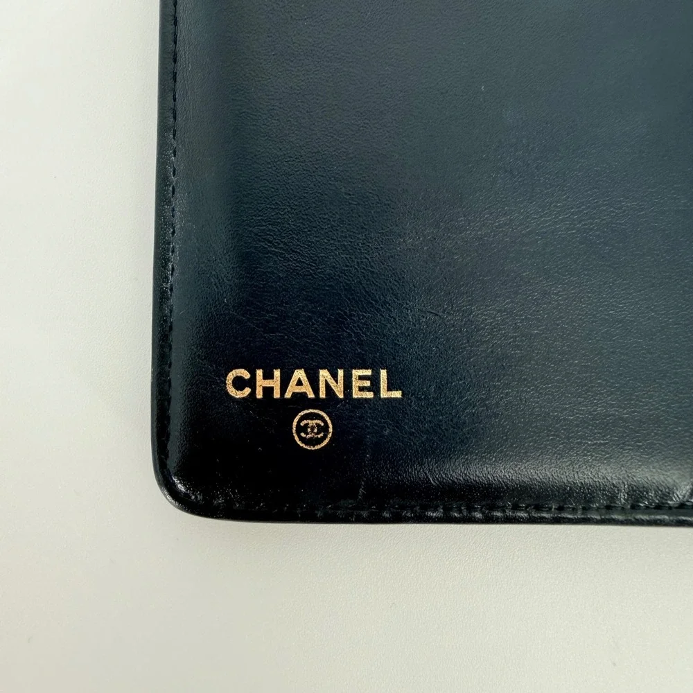 Chanel Boy Flap Wallet Black Quilted Caviar Gold Hardware Luxury Wallet on Chain